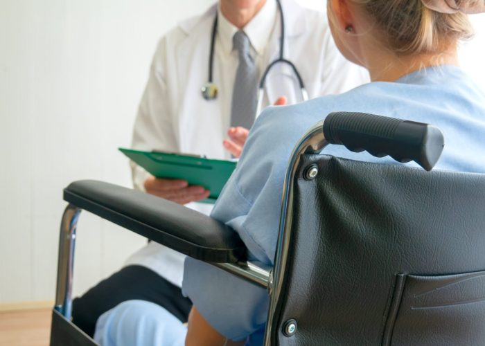 Doctor check up and discuss with patient in clinic or doctor talk with women patient in hospital